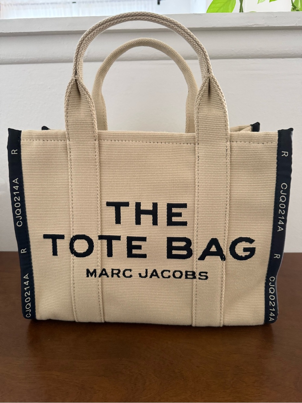 Marc Jacobs Beige Canvas 'The Tote Bag' with Black Accents